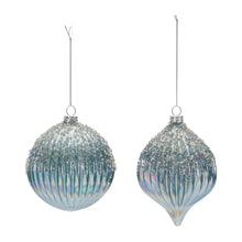 Load image into Gallery viewer, Beaded Irredescent Glass Ornament (Set of 6)