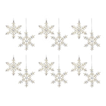 Load image into Gallery viewer, Jeweled Metal Snowflake Ornament (Set of 12)