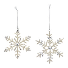 Load image into Gallery viewer, Jeweled Metal Snowflake Ornament (Set of 12)