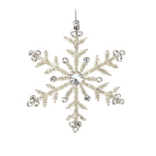 Load image into Gallery viewer, Jeweled Metal Snowflake Ornament (Set of 12)
