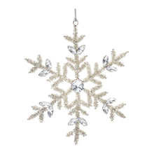 Load image into Gallery viewer, Jeweled Metal Snowflake Ornament (Set of 12)