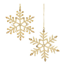 Load image into Gallery viewer, Jeweled Metal Snowflake Ornament (Set of 12)