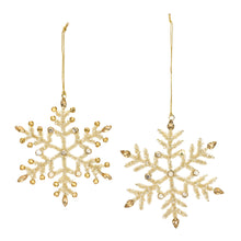 Load image into Gallery viewer, Jeweled Metal Snowflake Ornament (Set of 12)