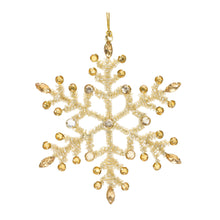 Load image into Gallery viewer, Jeweled Metal Snowflake Ornament (Set of 12)