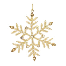 Load image into Gallery viewer, Jeweled Metal Snowflake Ornament (Set of 12)