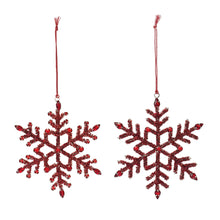 Load image into Gallery viewer, Jeweled Metal Snowflake Ornament (Set of 12)