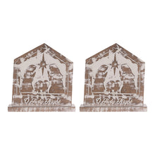 Load image into Gallery viewer, White Washed Nativity Sign (Set of 2)