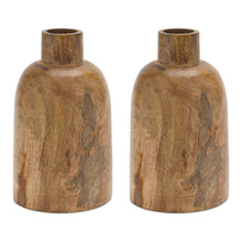 Load image into Gallery viewer, Mango Wood Bottle Vase (Set of 2)