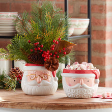 Load image into Gallery viewer, Ceramic Santa Planter (Set of 2)