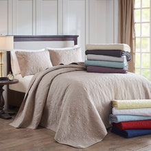 Load image into Gallery viewer, Olliix Quebec 100% Polyester Solid Reversible Bedspread Set By Madison Park MP13-6444