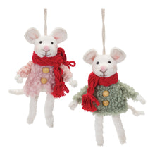 Load image into Gallery viewer, Winter Mouse Ornament (Set of 6)
