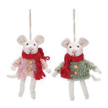 Load image into Gallery viewer, Winter Mouse Ornament (Set of 6)