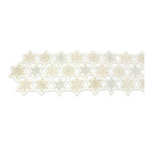 Load image into Gallery viewer, Embroidered Snowflake Table Runner 68"L