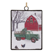 Load image into Gallery viewer, Glass Truck and Barn Ornament (Set of 12)