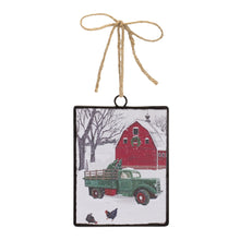 Load image into Gallery viewer, Glass Truck and Barn Ornament (Set of 12)