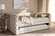 Load image into Gallery viewer, Baxton Studio Anabella Modern and Contemporary Light Beige Fabric Upholstered Queen Size Daybed with Trundle