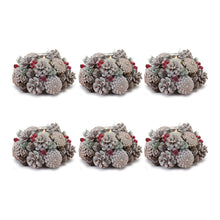 Load image into Gallery viewer, Frosted Pine Cone Votive Candle Holder (Set of 6)