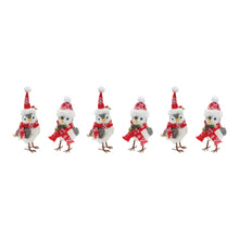 Load image into Gallery viewer, Winter Bird with Hat and Scarf Accent (Set of 6)