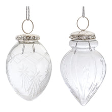 Load image into Gallery viewer, Etched Glass Teardrop Ornament (Set of 6)