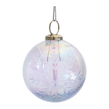 Load image into Gallery viewer, Etched Irredescent Glass Ball Ornament (Set of 6)