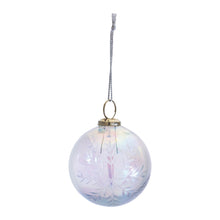 Load image into Gallery viewer, Etched Irredescent Glass Ball Ornament (Set of 6)