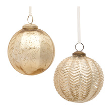 Load image into Gallery viewer, Ribbed Mercury Glass Ball Ornament (Set of 6)