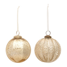Load image into Gallery viewer, Ribbed Mercury Glass Ball Ornament (Set of 6)