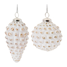 Load image into Gallery viewer, White Washed Glass Ornament (Set of 6)