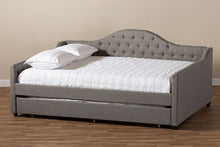 Load image into Gallery viewer, Baxton Studio Eliza Modern and Contemporary Grey Fabric Upholstered Queen Size Daybed with Trundle