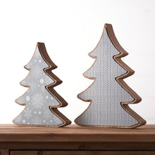 Load image into Gallery viewer, Wood Pine Tree Decor (Set of 2)