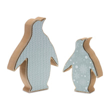 Load image into Gallery viewer, Wood Penguin DŽcor (Set of 2)