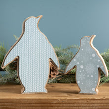Load image into Gallery viewer, Wood Penguin DŽcor (Set of 2)
