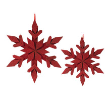 Load image into Gallery viewer, Fir Wood Snowflake Ornament (Set of 4)