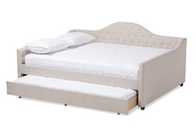 Load image into Gallery viewer, Baxton Studio Eliza Modern and Contemporary Light Beige Fabric Upholstered Full Size Daybed with Trundle