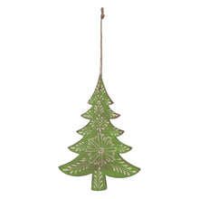 Load image into Gallery viewer, Wood Pine Tree Ornament (Set of 6)