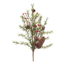 Load image into Gallery viewer, Pine w/Berry & Cone Spray (Set of 6)