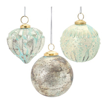 Load image into Gallery viewer, Distressed Mercury Glass Ornmanet (Set of 6)