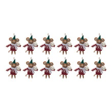 Load image into Gallery viewer, Wool Mouse with Sweater Ornament (Set of 12)