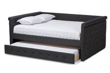 Load image into Gallery viewer, Baxton Studio Alena Modern and Contemporary Dark Grey Fabric Upholstered Full Size Daybed with Trundle