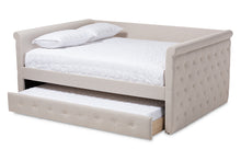 Load image into Gallery viewer, Baxton Studio Alena Modern and Contemporary Light Beige Fabric Upholstered Full Size Daybed with Trundle