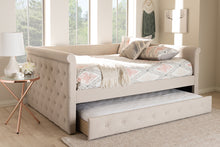 Load image into Gallery viewer, Baxton Studio Alena Modern and Contemporary Light Beige Fabric Upholstered Full Size Daybed with Trundle