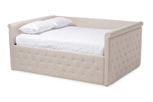 Load image into Gallery viewer, Baxton Studio Amaya Modern and Contemporary Light Beige Fabric Upholstered Queen Size Daybed