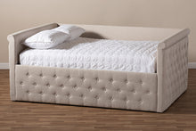 Load image into Gallery viewer, Baxton Studio Amaya Modern and Contemporary Light Beige Fabric Upholstered Queen Size Daybed