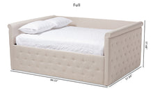 Load image into Gallery viewer, Baxton Studio Amaya Modern and Contemporary Light Beige Fabric Upholstered Full Size Daybed