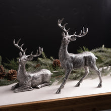 Load image into Gallery viewer, Silver Deer Statue (Set of 2)