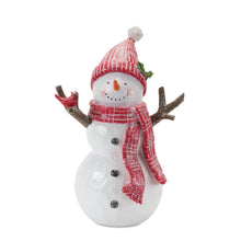 Load image into Gallery viewer, Snowman with Cardinal Birds Figurine (Set of 2)