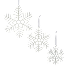 Load image into Gallery viewer, Glittered Wire Snowflake Ornament (Set of 12)