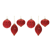 Load image into Gallery viewer, Ribbed Mercury Glass Ornament (Set of 6)