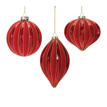 Load image into Gallery viewer, Ribbed Mercury Glass Ornament (Set of 6)