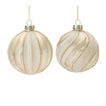 Load image into Gallery viewer, Ribbed Glitter Glass Ball Ornament (Set of 12)